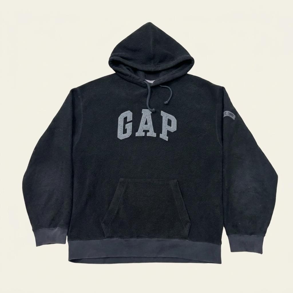 GAP 갭 로고 플리스 후드 티셔츠 블랙 1