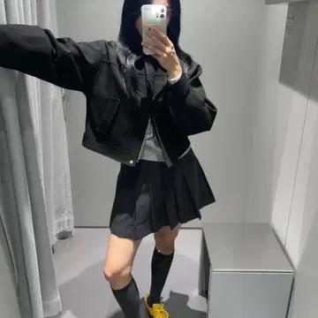 무신사 스탠다드 트월 크롭 재킷 블랙 2