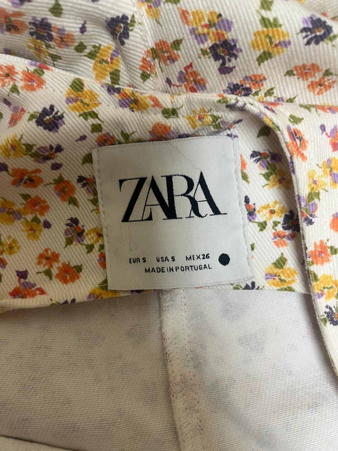 ZARA 플라워 패턴 멜빵 바지 오버롤 S 4