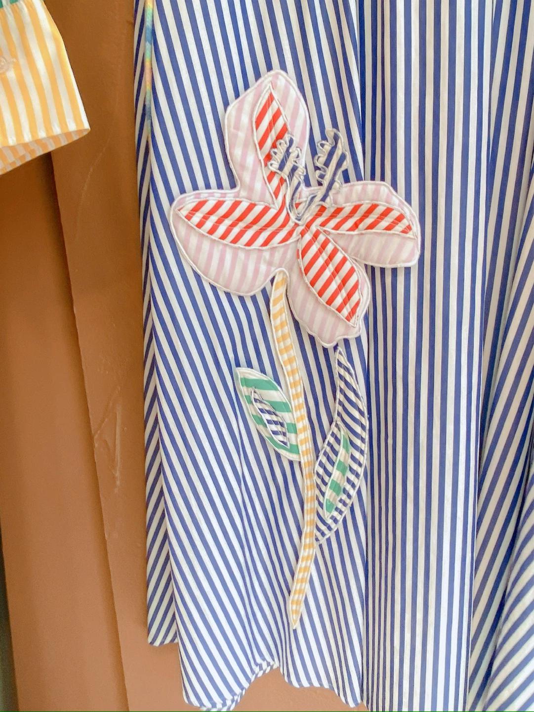 Mira Mikati 미라 미카티 스트라이프 아플리케 플라워 원피스 새제품 4