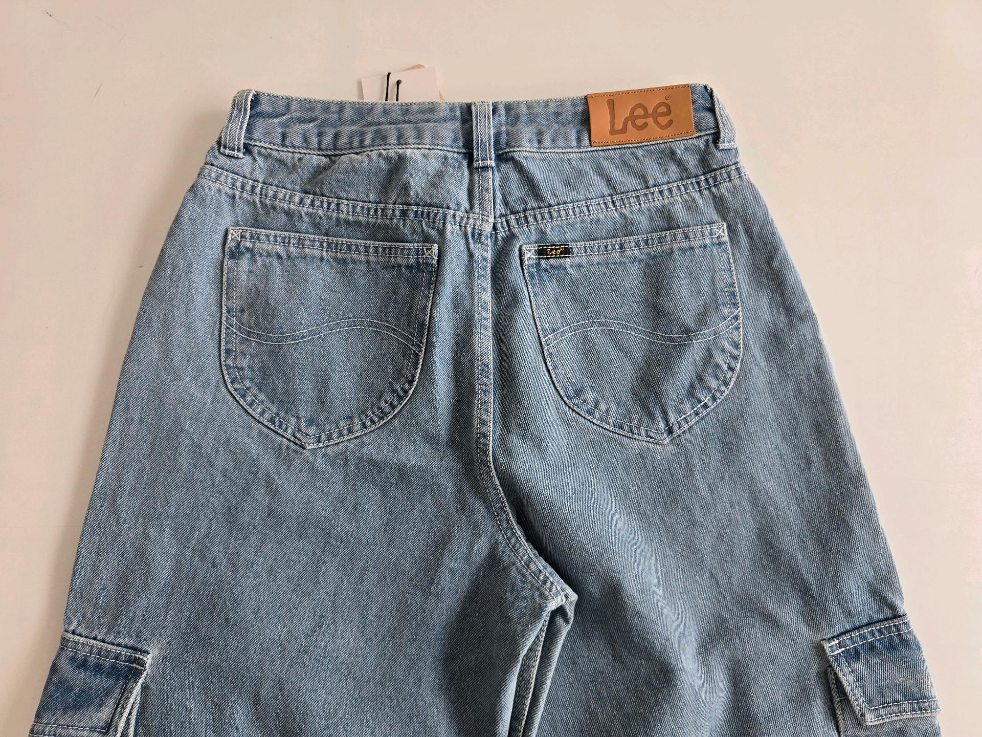 LEE 24FW 데님카고 와이드팬츠 연청 26 4