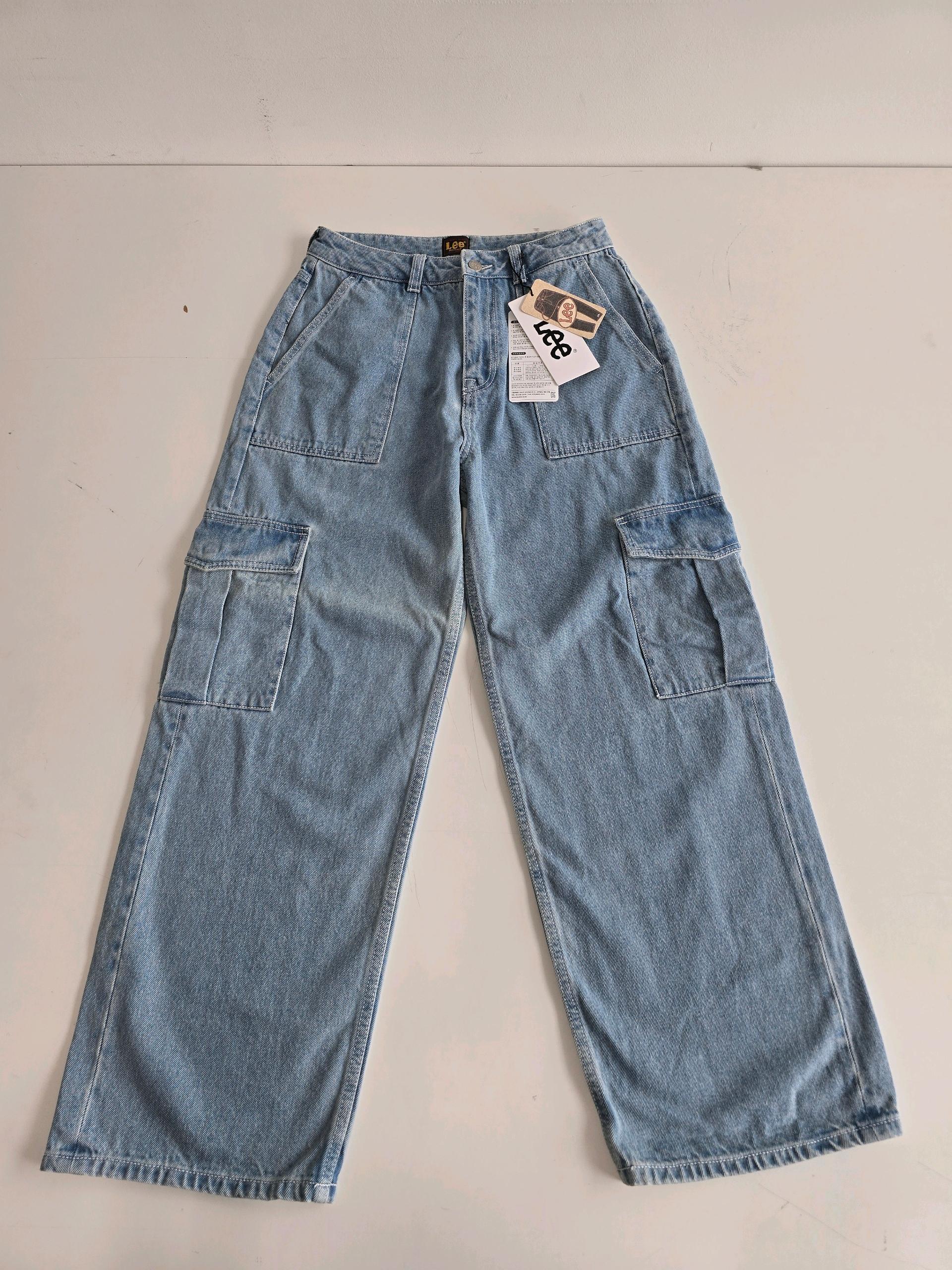 LEE 24FW 데님카고 와이드팬츠 연청 26 3