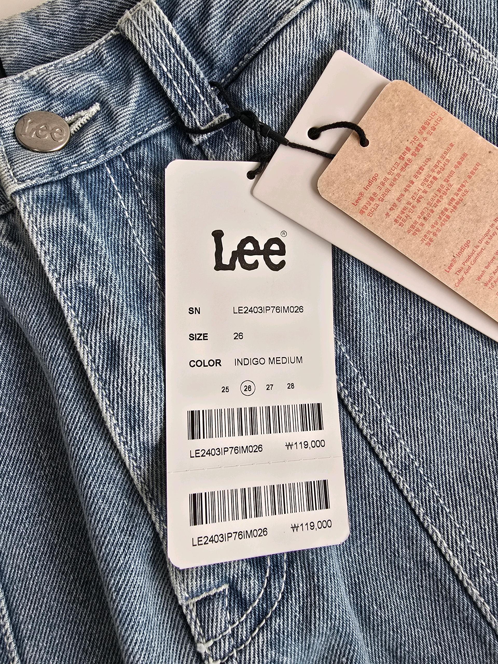 LEE 24FW 데님카고 와이드팬츠 연청 26 7