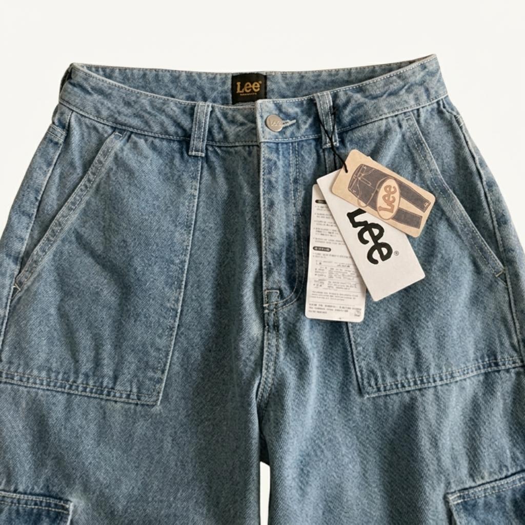 LEE 24FW 데님카고 와이드팬츠 연청 26 1