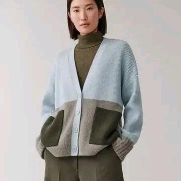 코스 알파카 컬러블록 가디건 / 여성 가디건/ 여자 가디건 2