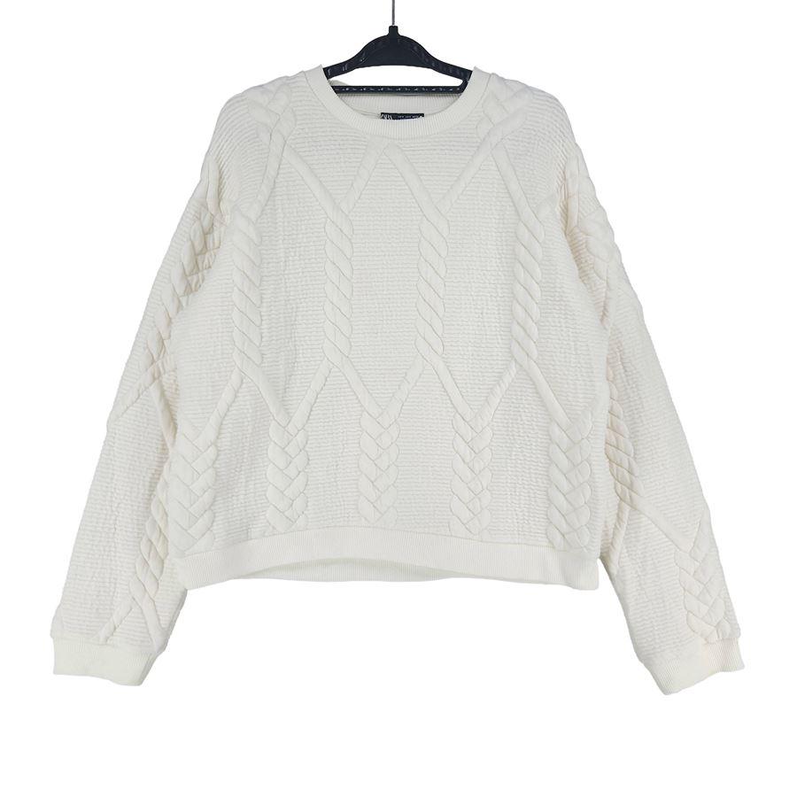 [여S]ZARA 아이보리 엠보싱 맨투맨 2
