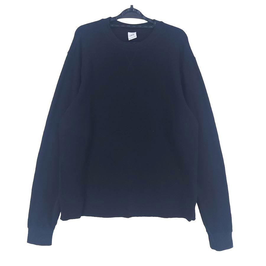 [남L]ZARA 블랙 골지 라운드 티셔츠 2