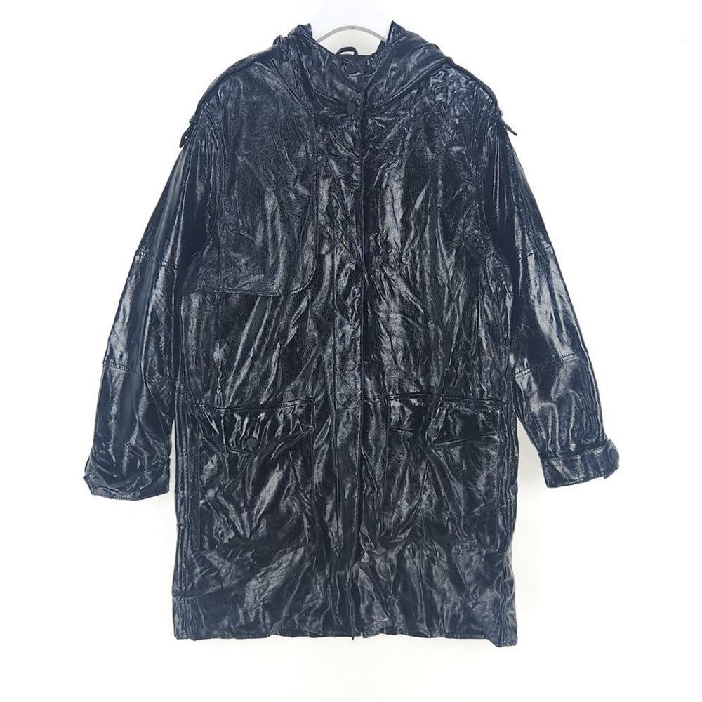 [여SM]ZARA 유광 인조가죽 후드 코트 3