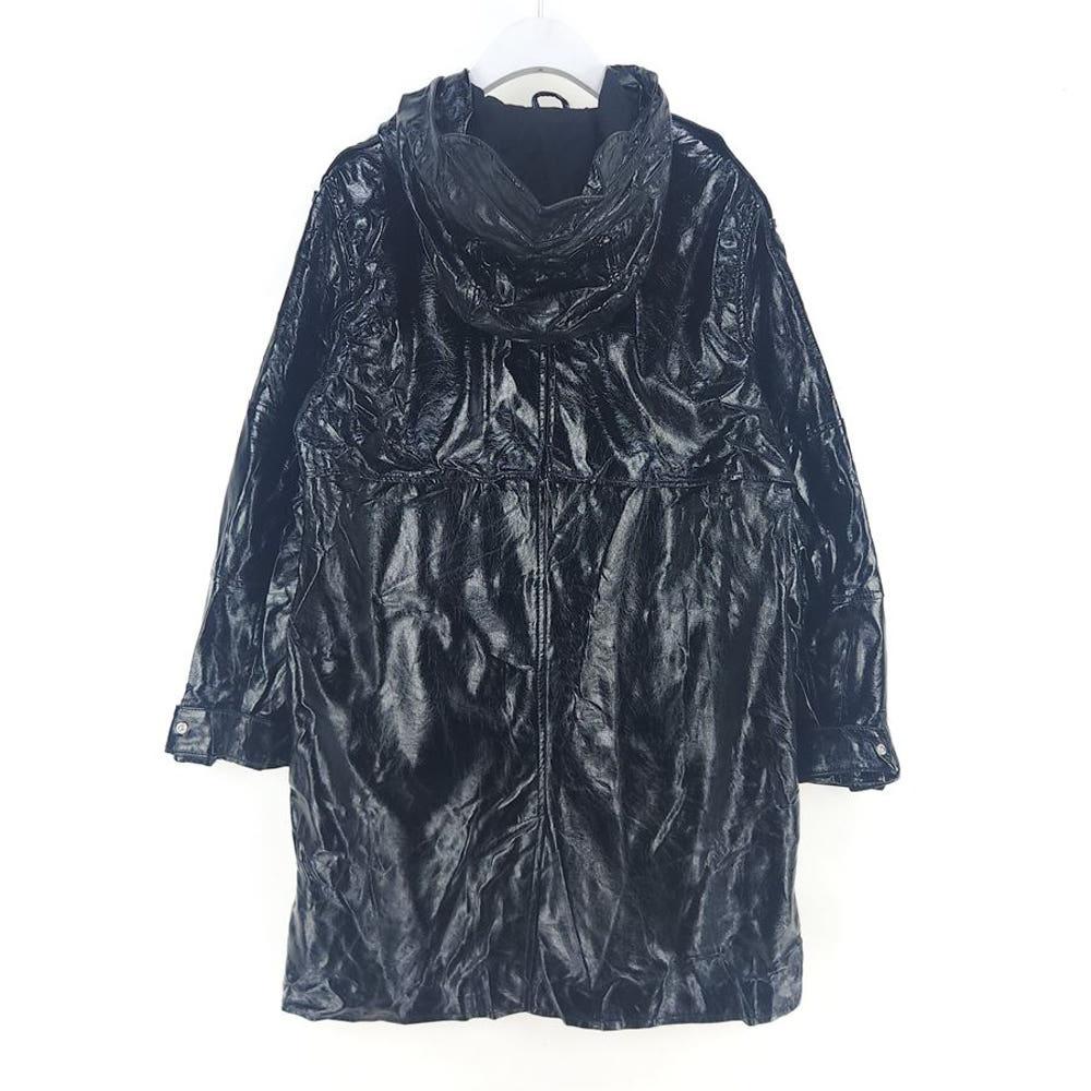[여SM]ZARA 유광 인조가죽 후드 코트 4