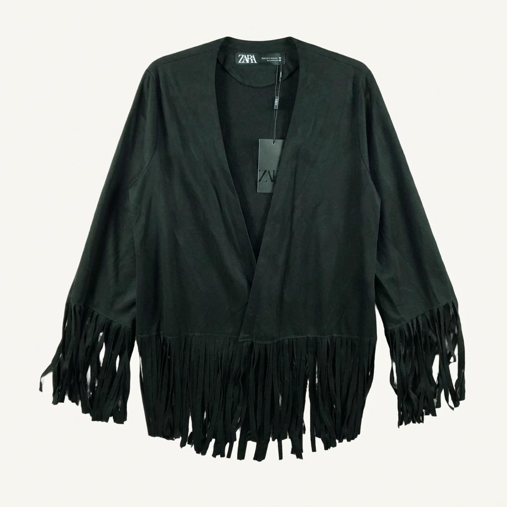 [여XS](미사용)ZARA 테슬 장식 오픈 가디건 1
