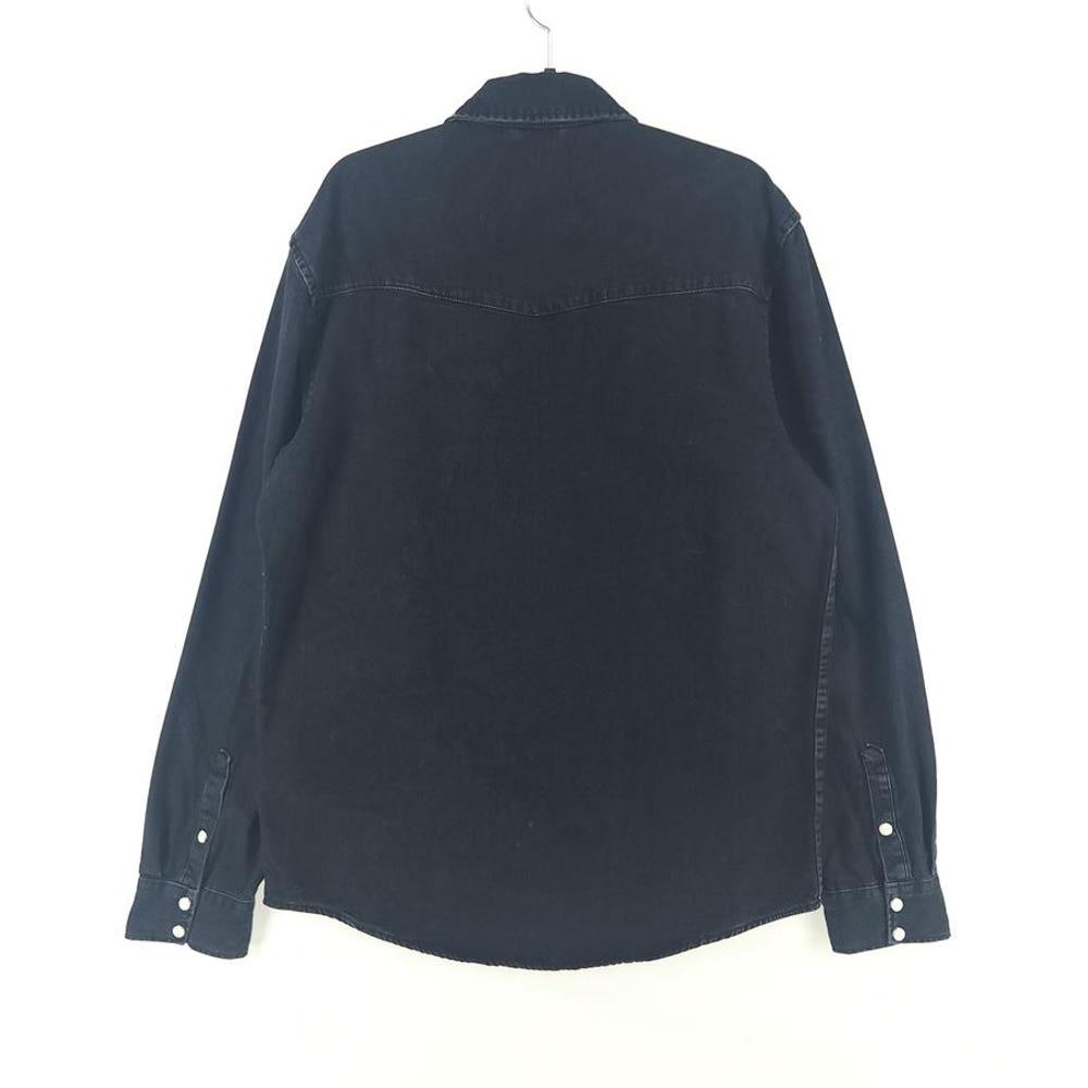 [남M]ZARA 흑청 스냅버튼 데님 셔츠 4
