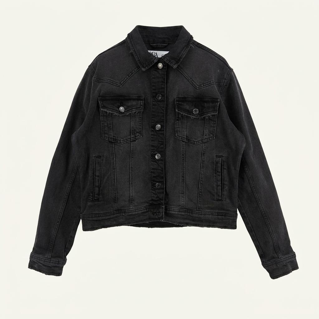 [여L]ZARA 흑청 데님 자켓(스판) 1