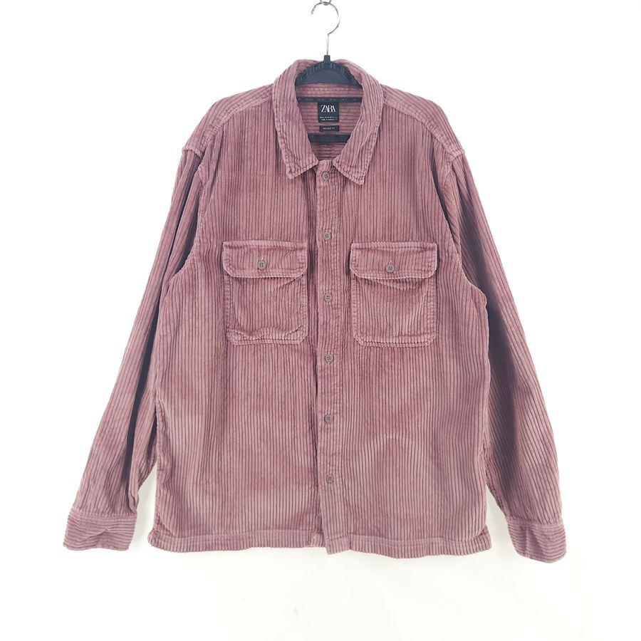 [남XL]ZARA 다크핑크 코듀로이 셔츠 2
