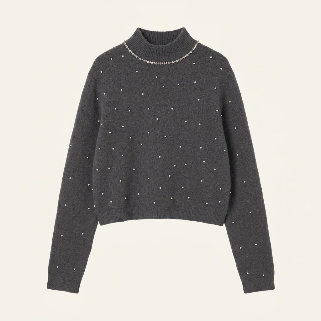 [여L](미사용)ZARA 비즈장식 크롭 니트 1