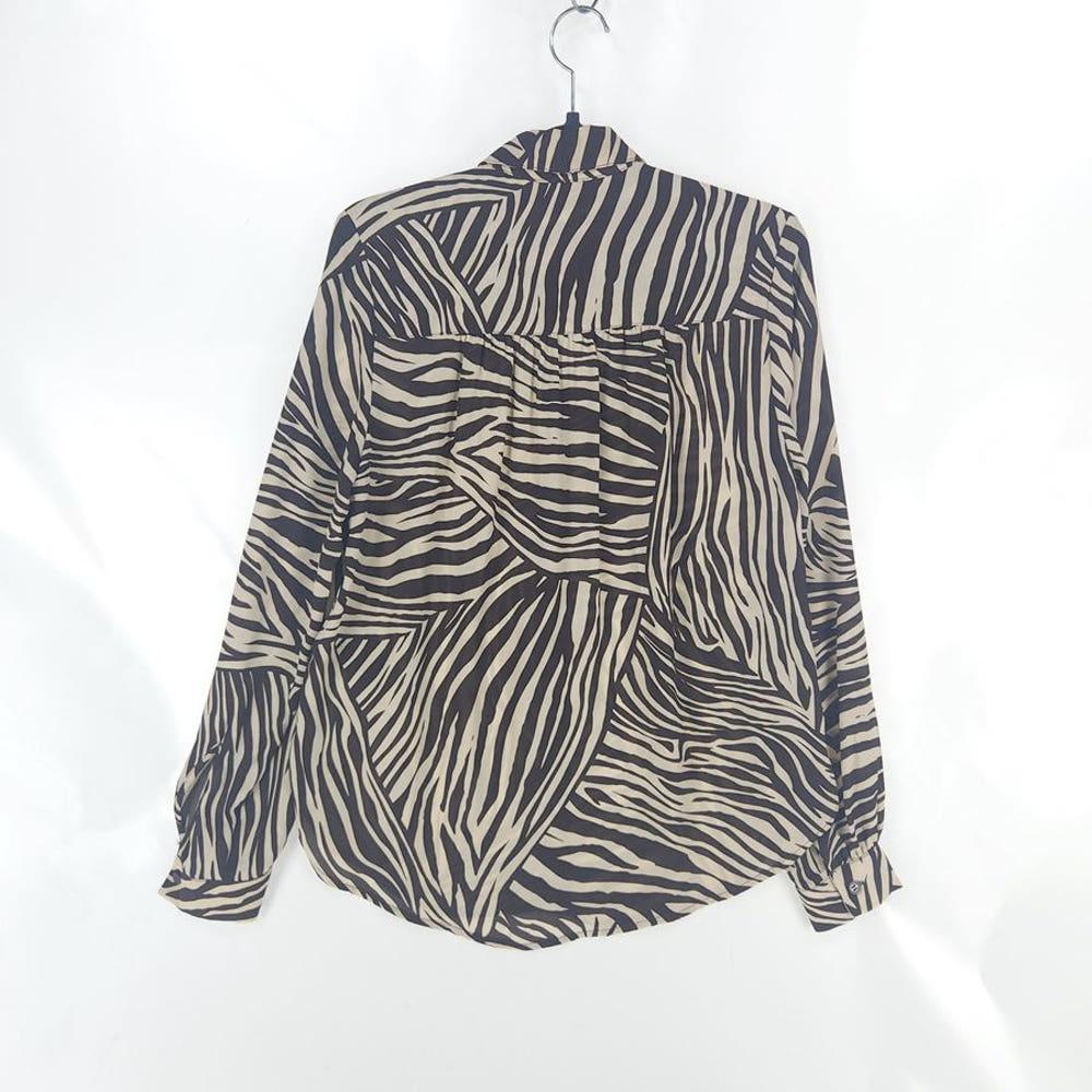 [여32](미사용)H&M 지브라 패턴 셔츠 4
