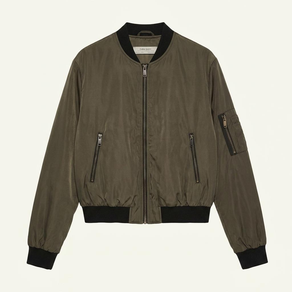 [여S]ZARA 카키 봄버 자켓 1