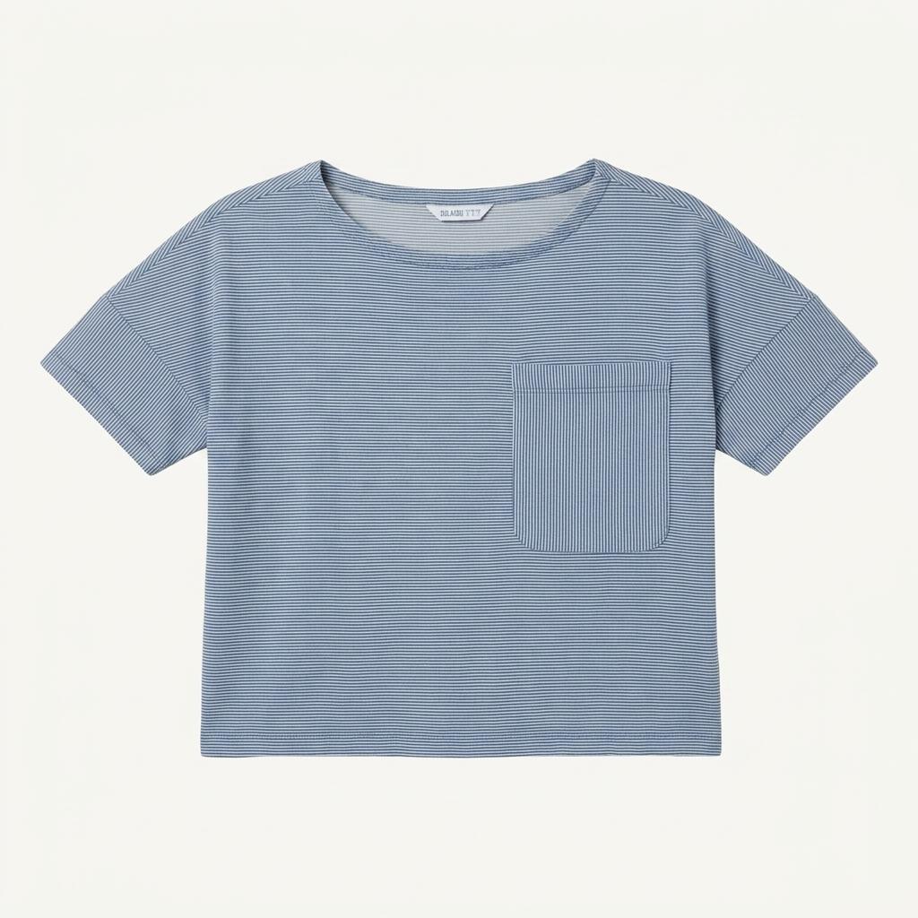[여M]ZARA 데님 와이드넥 반팔티 1