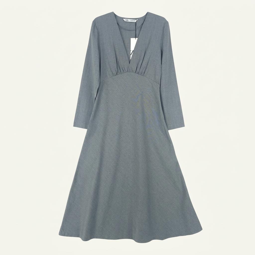 [여XS](미사용)ZARA 브이넥 롱 원피스 1
