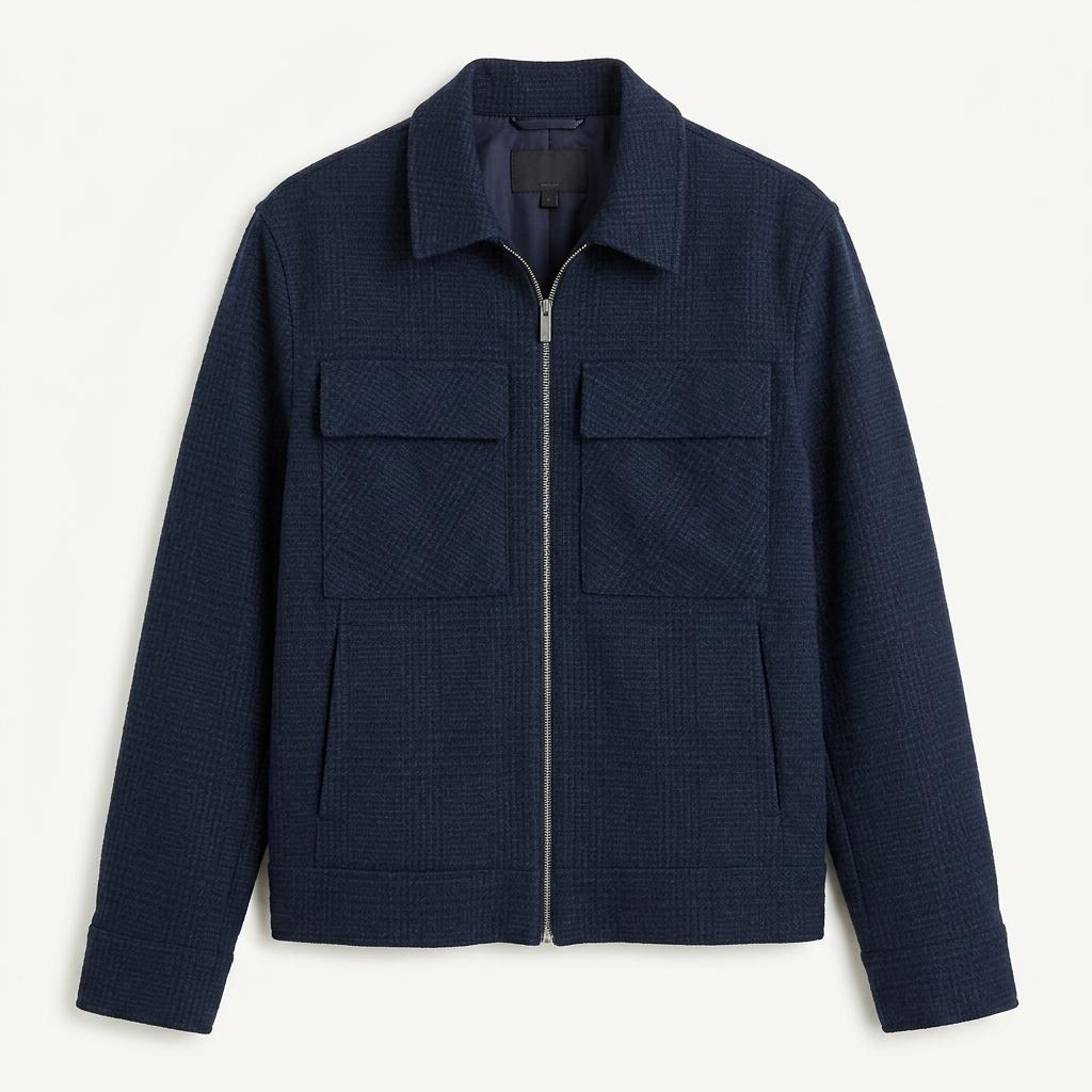 [남L]ZARA 네이비 체크 자켓 1