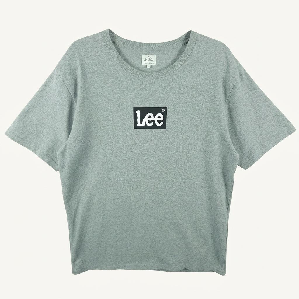 [남L]Lee 그레이 일본판 라운드 반팔티 1