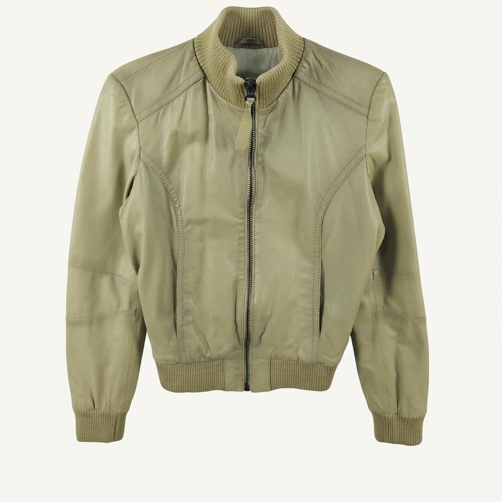 [여S]ZARA 다크베이지 레더 자켓 1