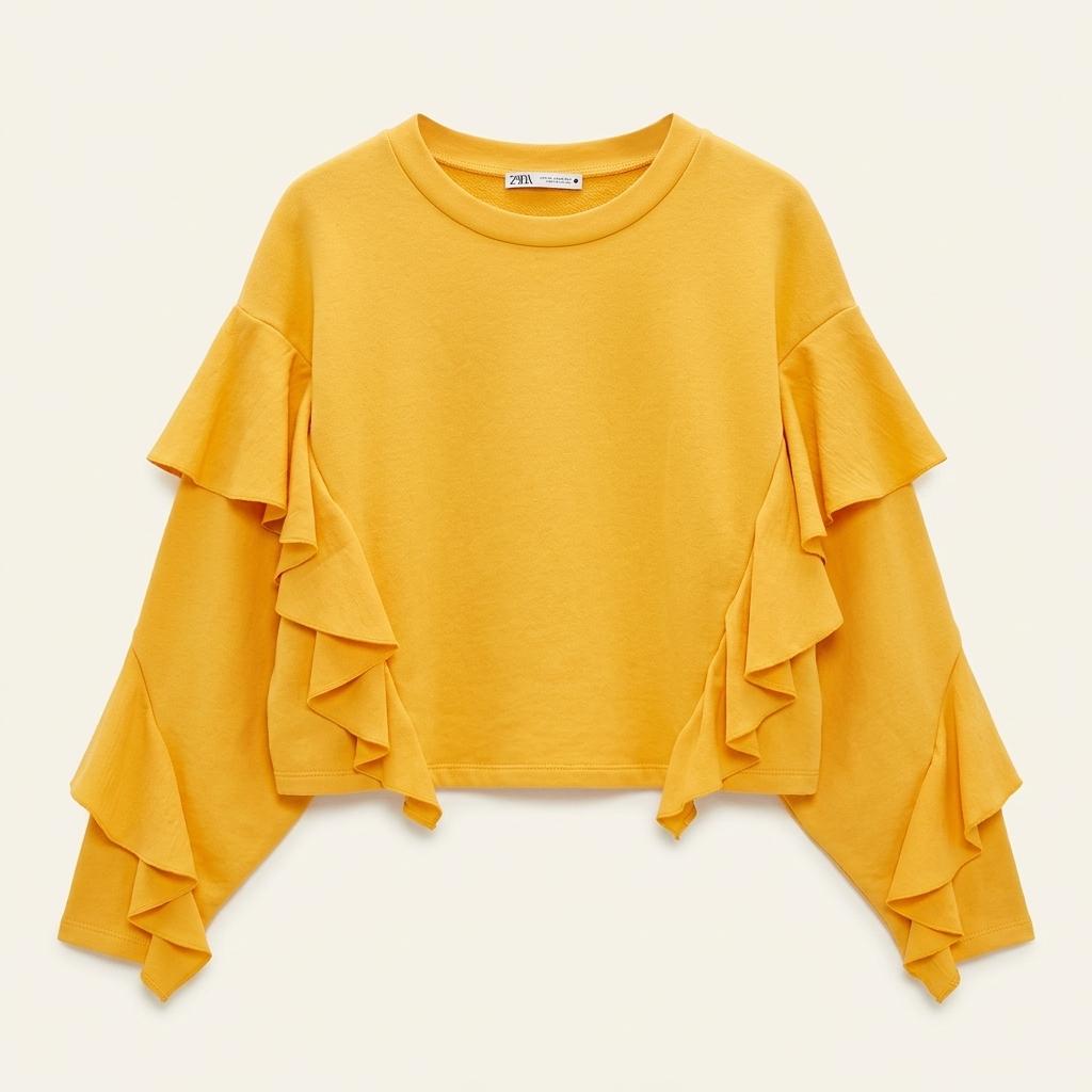 [여M](미사용)ZARA 프릴 오버핏 티셔츠 1