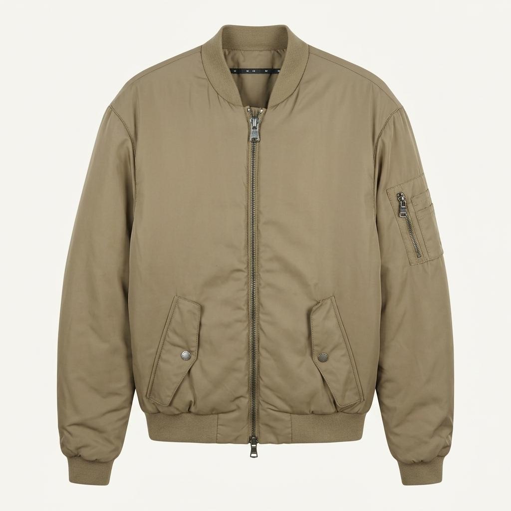 [XS]DKNY 라이트브라운 폴리충전 봄버 점퍼 1
