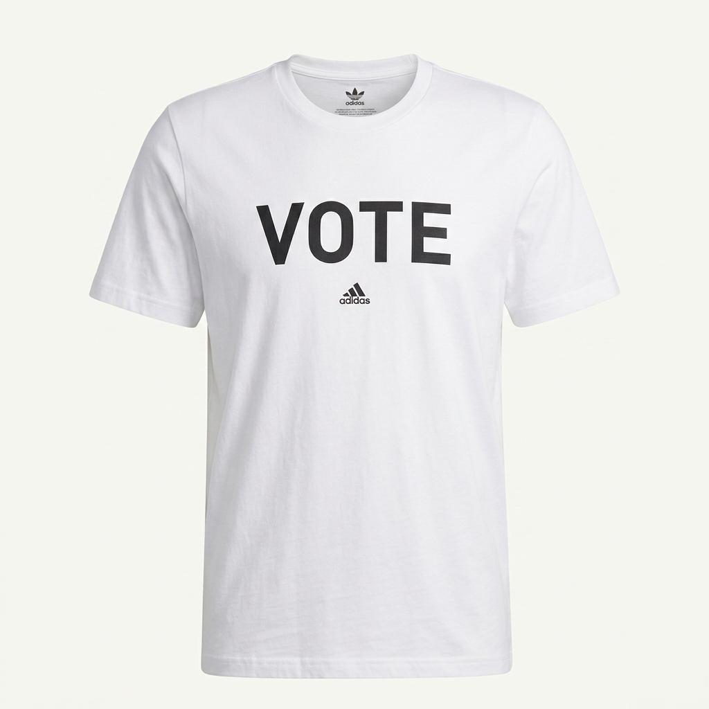 아디다스 VOTE 레터링 스포티 반팔 티셔츠 화이트 1