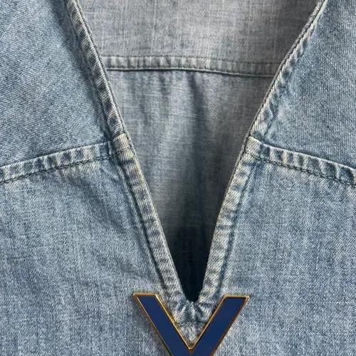 발렌티노 우먼스 v로고 샴브레이 블라우스 (on.620) 7