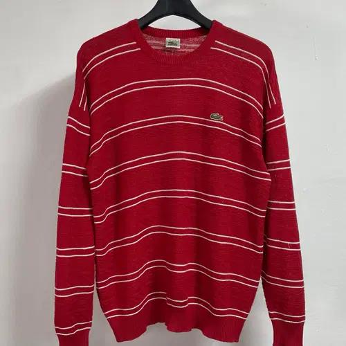 90s 라코스테 단가라 패턴 코튼 니트  (on.468) 2