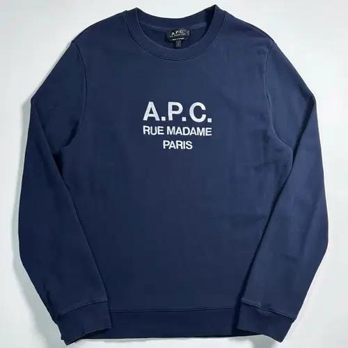 APC 아페쎄 로고 네이비 맨투맨 2
