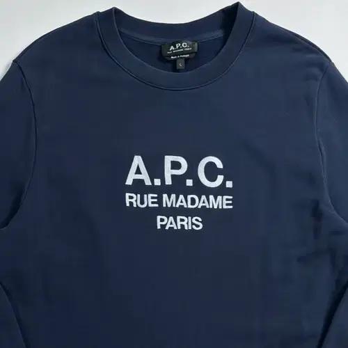 APC 아페쎄 로고 네이비 맨투맨 3