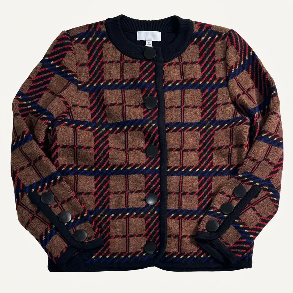 YSL 입생로랑 울 체크 가디건 1