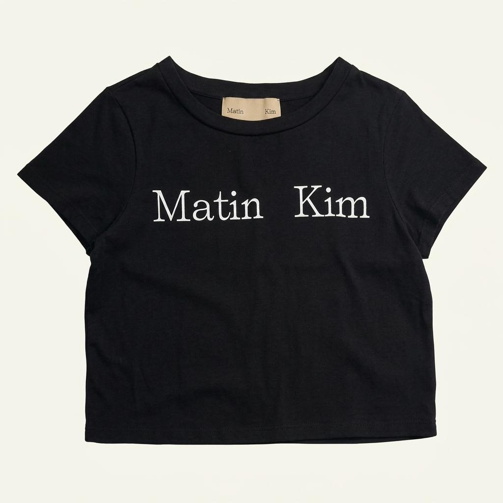 마뗑킴 크롭 블랙 반팔티 1