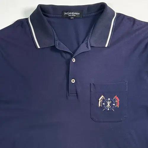 90s 입생로랑 네이비 카라티 3