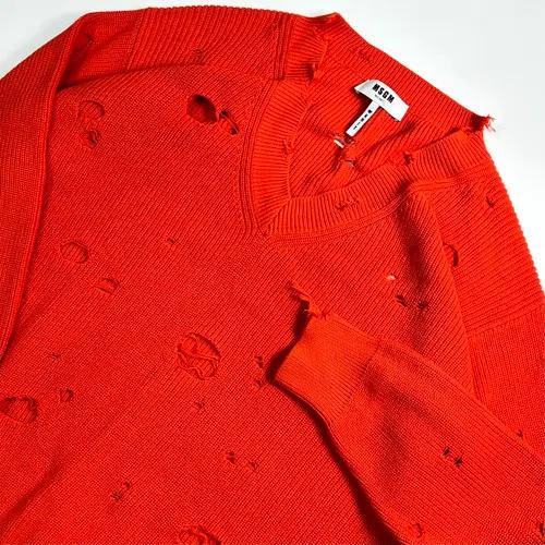 MSGM 디스트레스드 브이넥 니트 6