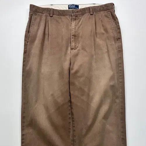 폴로 페이디드 브라운 투턱 치노 팬츠 2