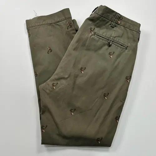 폴로 디어 자수 카키 치노 팬프 4