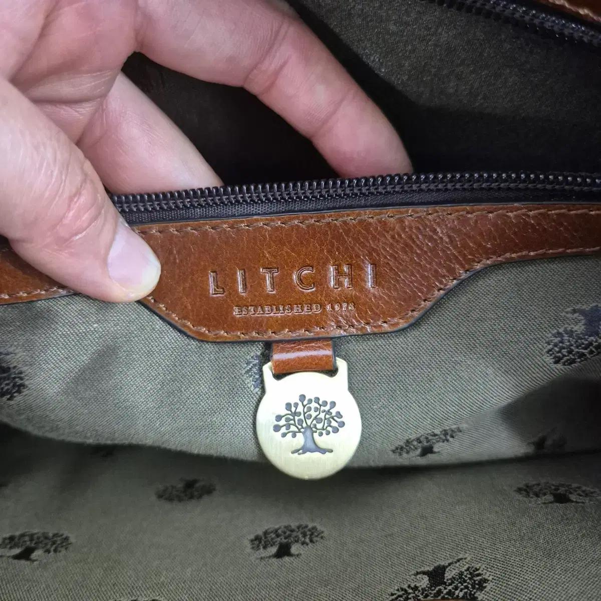 LITCHI 브라운 가죽 서류 가방 7