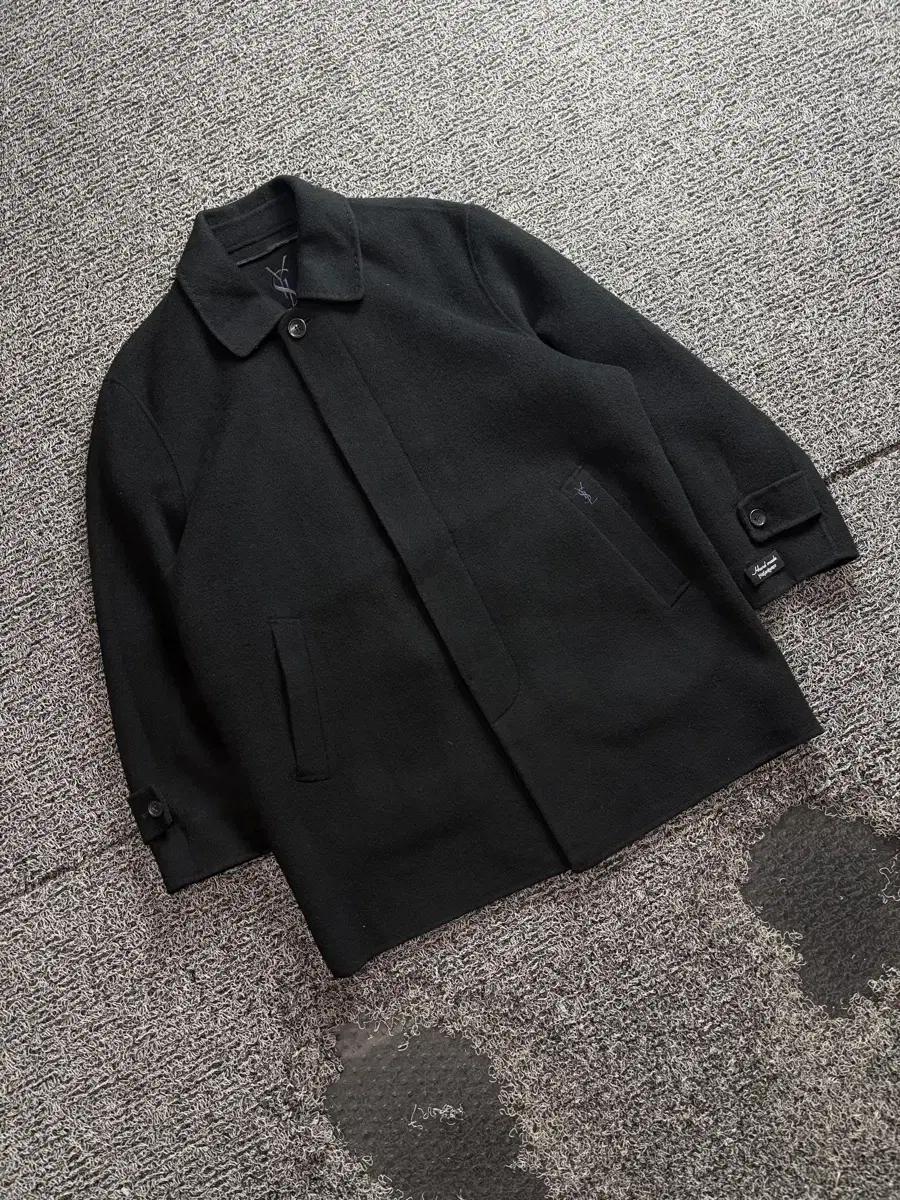 90s YSL 입생로랑 울 캐시미어 혼방 하프 코트 4284 2