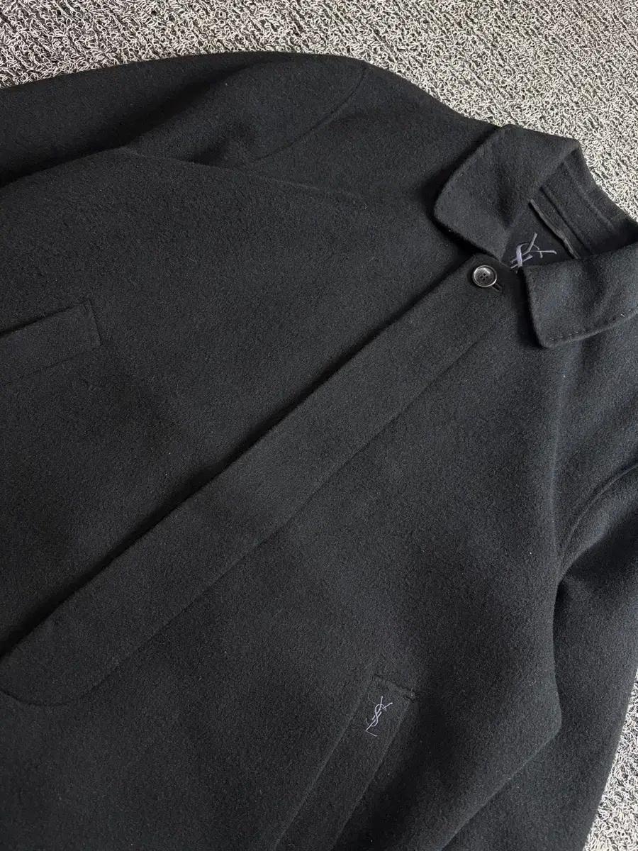 90s YSL 입생로랑 울 캐시미어 혼방 하프 코트 4284 4