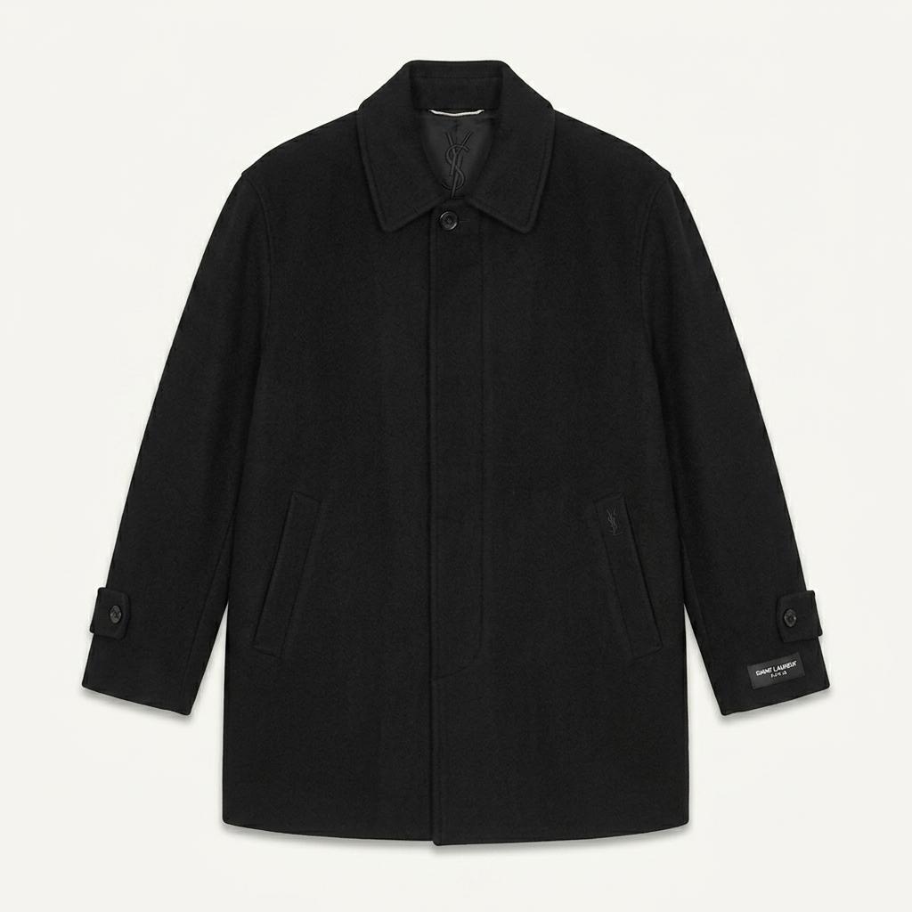 90s YSL 입생로랑 울 캐시미어 혼방 하프 코트 4284 1