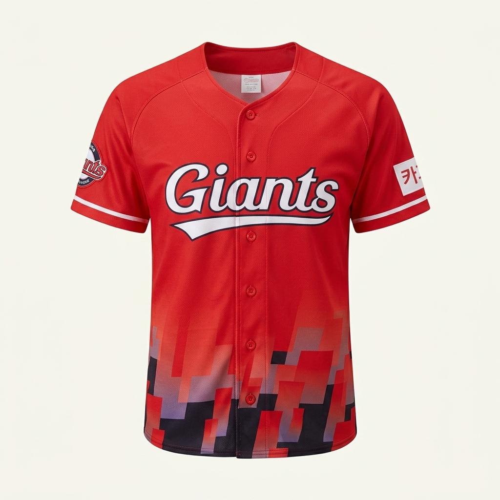 남0007386 롯데 자이언츠 Giants 야구 반팔 유니폼 레드 M 1