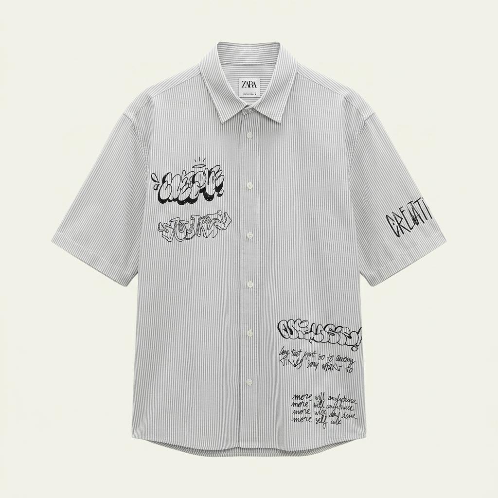 자라 ZARA 스트라이프 반팔 셔츠 S-L 1