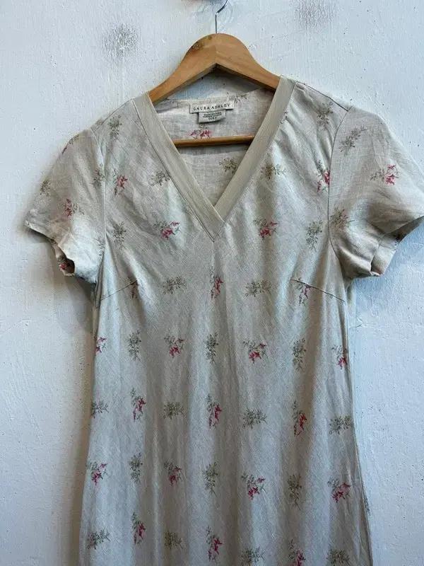LAURA ASHLEY 로라 애슐리 퓨어린넨 플라워 원피스 3