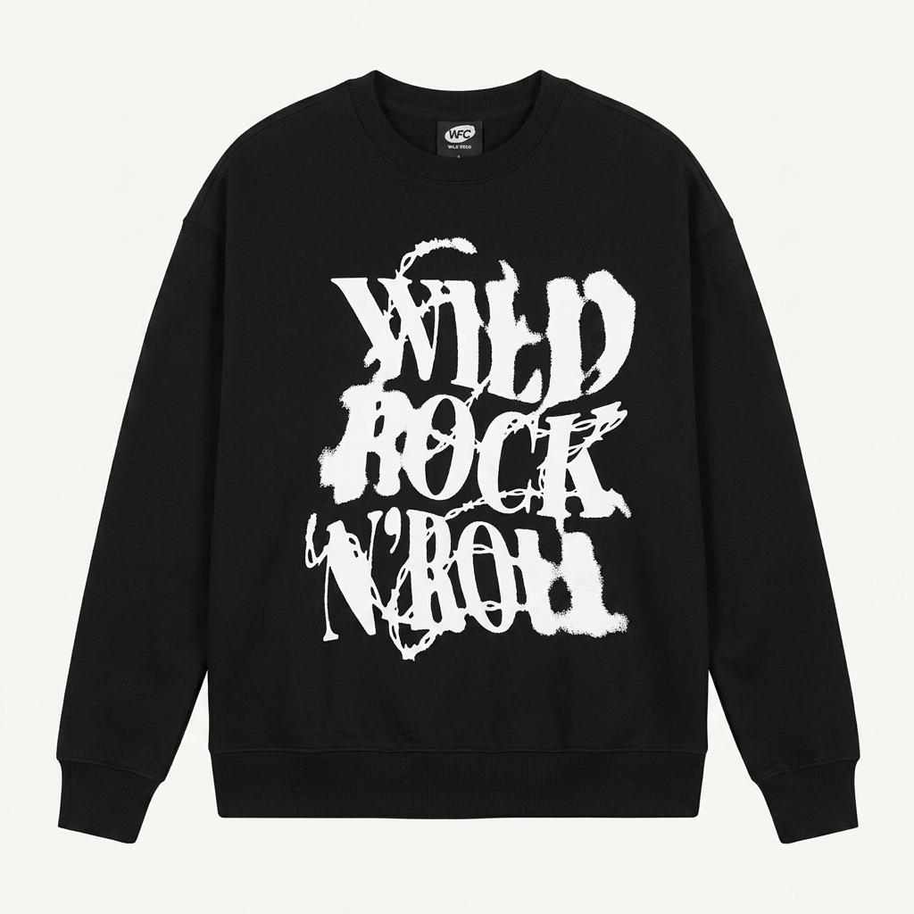 블랙 WILD ROCK N ROLL 맨투맨 L사이즈