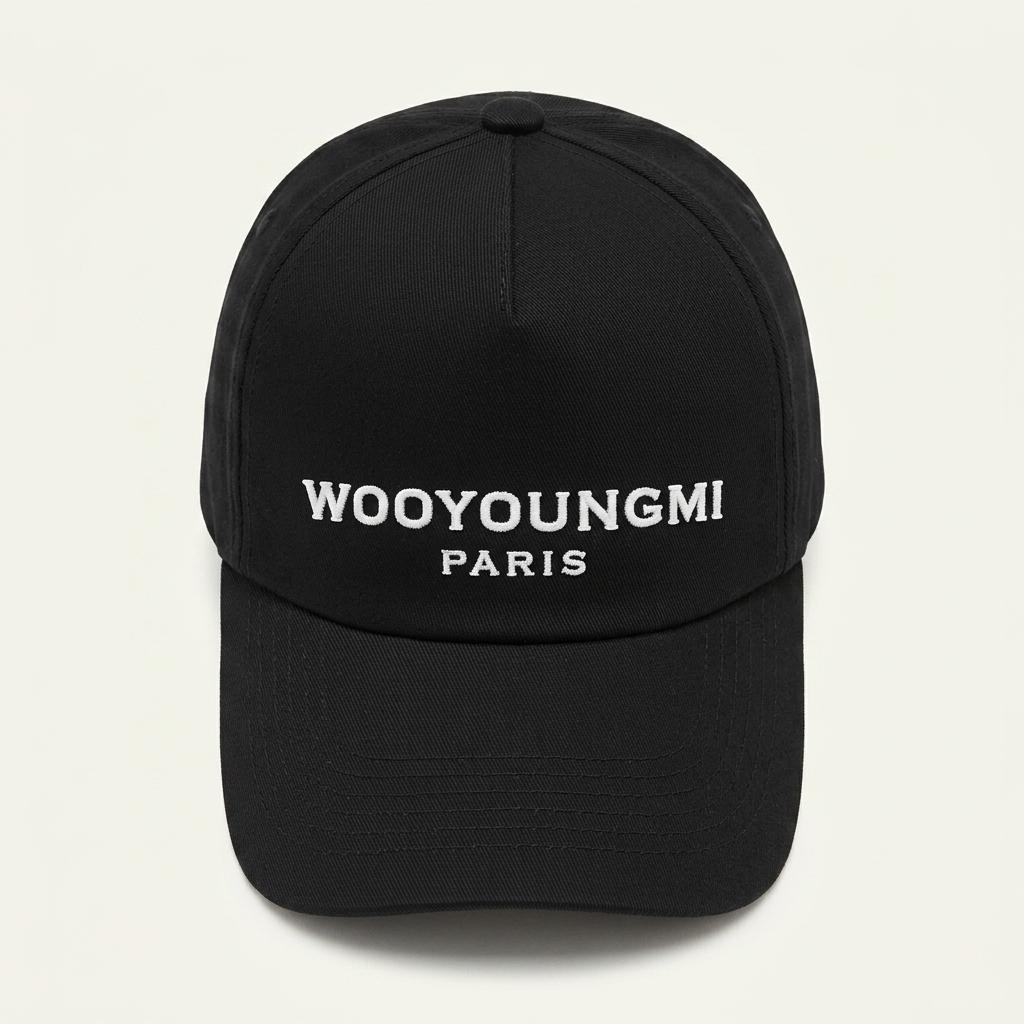 우영미 로고 레터링 볼캡 블랙 1