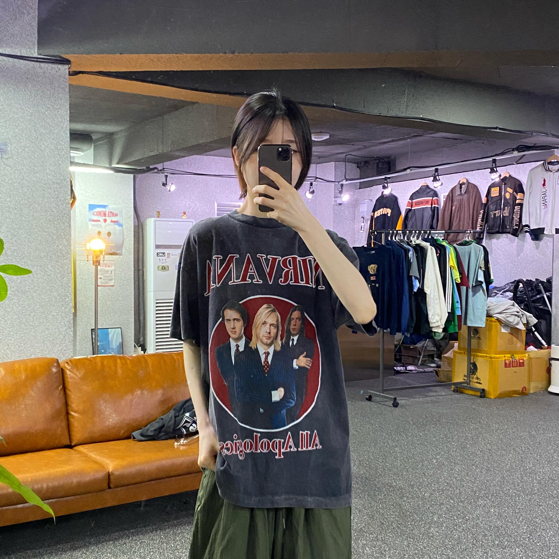 빈티지 너바나 밴드 그래픽 반팔티 B4943 2