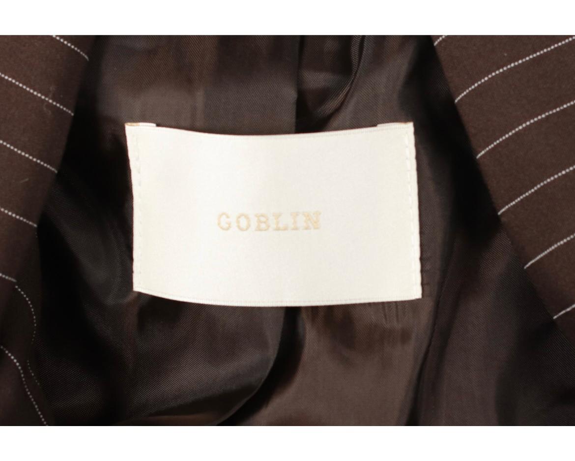 [GOBLIN] 스트라이프 크롭 재킷 치마바지 세트 브라운 4