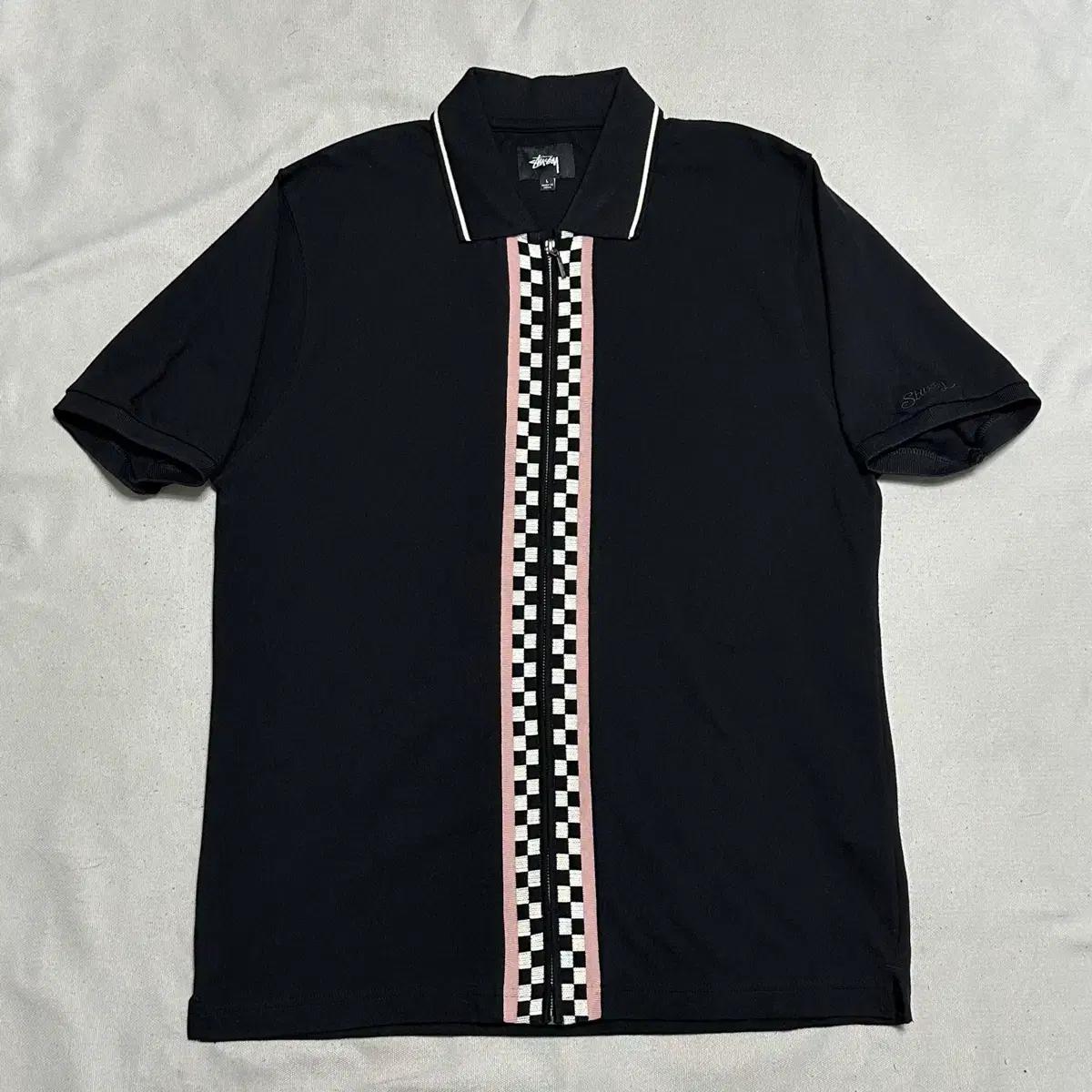 L 스투시 블랙 18ss 쥴리안 폴로 니트 반팔 집업 3